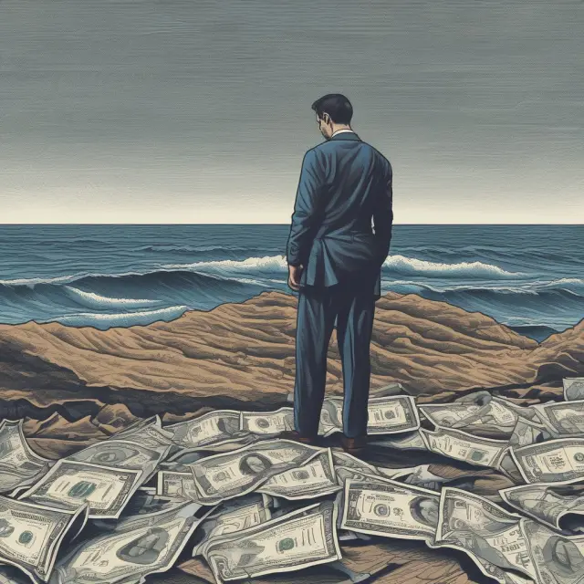 An image depicting a lender navigating through a sea of NPAs, with options for loan restructuring, collateral salvage, equity conversion, and debt sale displayed as beacons of hope to guide them.