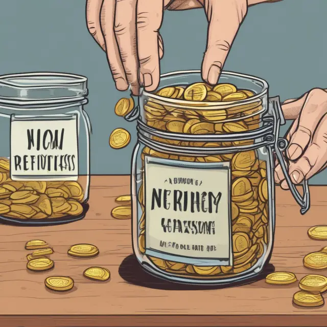 Hand pours nonrefundable tax credits into a jar labeled 