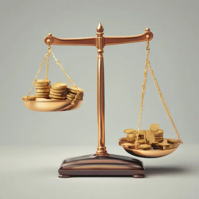 Gold coins symbolizing nonrefundable tax credits balancing out weights representing tax liabilities on a scale