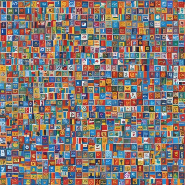 Nontariff barriers represented through various tiles showcasing embargoes, quotas, licenses, sanctions, and voluntary export restraints in international trade