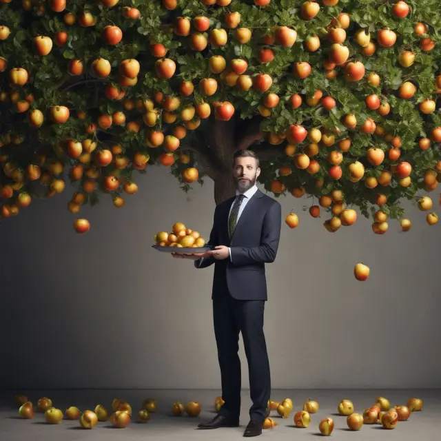 Shareholder holding golden apples representing non-taxable distribution. New cost basis adjusts investment value.