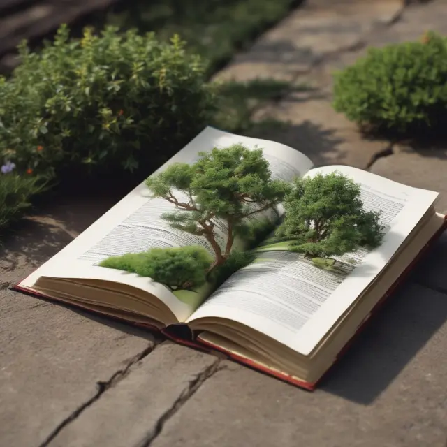 Open IRS Publication 550 book amidst a garden, illustrating the growth and importance of understanding investment tax reporting.