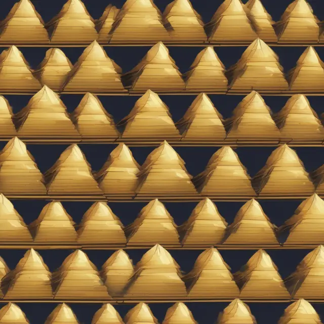 A gold pyramid symbolizing Net Operating Profit After Tax (NOPAT), built with the foundation of tax shields and supported by efficient operations