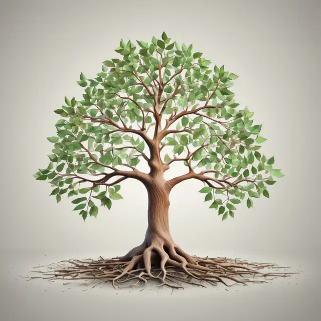 Visualization of a tree growing as an income curve, representing normal goods and their relationship to consumers