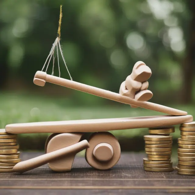 See-saw illustrating the balance between necessities and discretionary items
