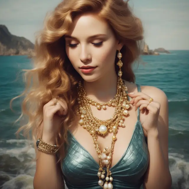 Mermaid adjusts pearls on necklace, signifying adaptation to changes in Full Retirement Age for retirement planning
