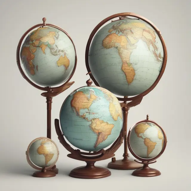 An illustration of four globe models representing various countries and their corresponding Full Retirement Age labels