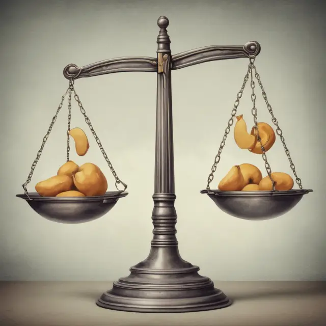 An image of a balance with industries represented as weights, one side symbolizing normal profit industries, and the other representing supernormal profit industries, ensuring market equilibrium