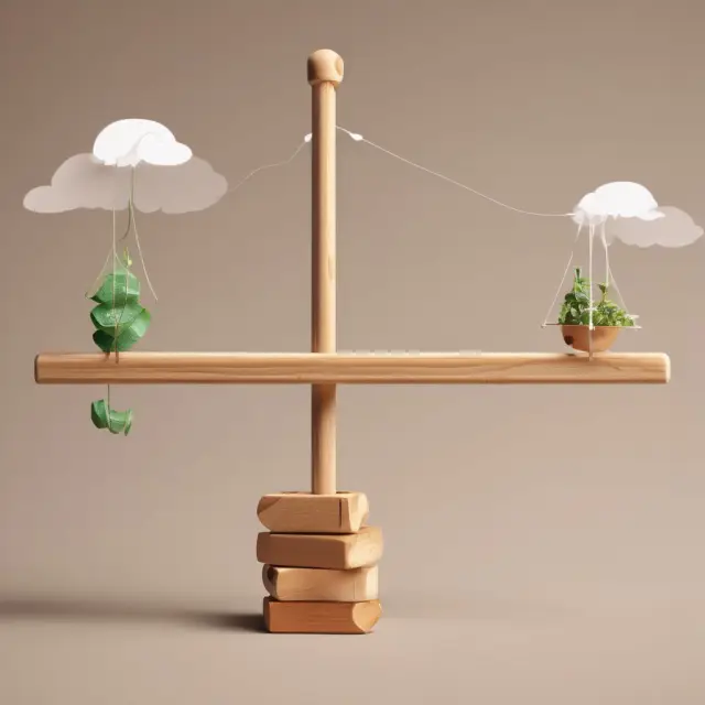 Seesaw illustrating the balance between non-recurring events and normalized earnings in financial analysis