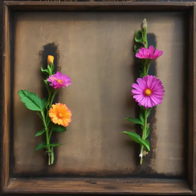 Image of a weathered scale with growth industries represented as flowers in full bloom on one side and static normalized earnings on the other, emphasizing their differences.
