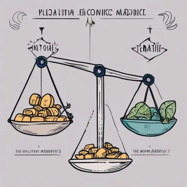 Visualizing the distinction: A scale balancing positive economics facts and normative economics values.
