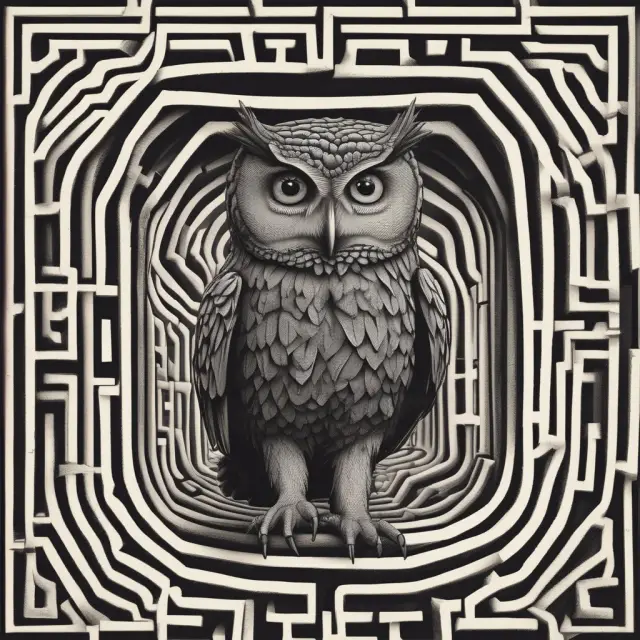 A wise owl provides guidance in an economic maze, utilizing normative statements to steer people towards desirable decisions and outcomes.