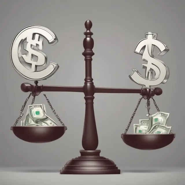 Yen and Dollar symbols dancing on a balance scale to depict international payment process with nostro accounts