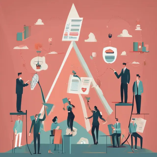 A balanced triangle representing Not-For-Profit organizations, with fundraising (events, donations), programs, and administration (finance, HR, legal) interconnected