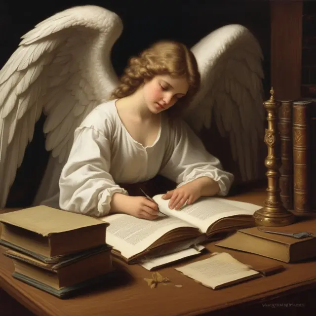 A notary serves as an angelic figure protecting and verifying the authenticity of legal contracts