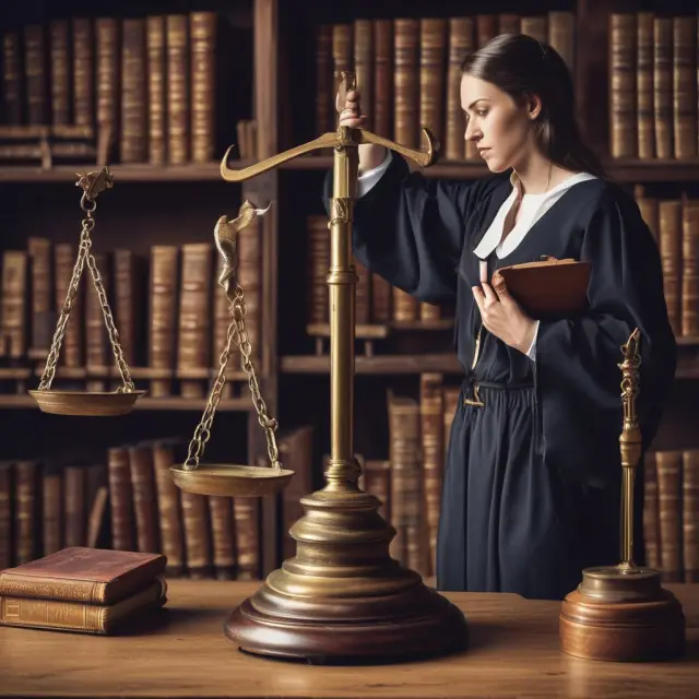 Notary witnessing a balanced scale, symbolizing impartiality in legal transactions