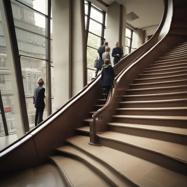 Senior debts climbing a staircase while junior debts slide down, symbolizing notching during financial crises.