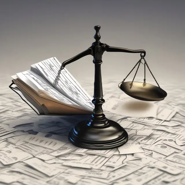 An IRS scale tilted with conflicting records from third parties, with a notice of deficiency sliding off.