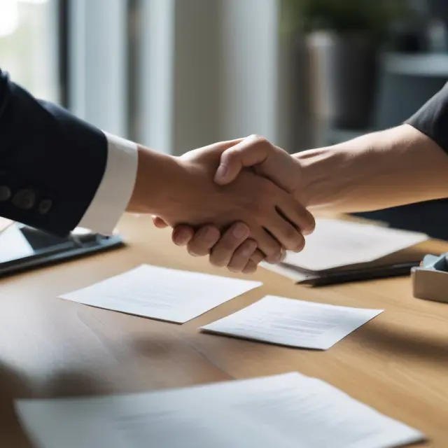 Golden handshake exchange between employer and employee over notice of termination documents. FAQ discussion on termination processes.