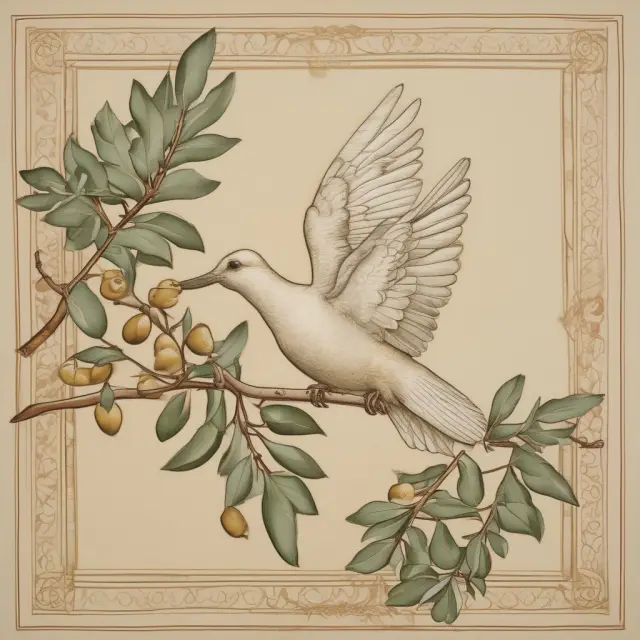 A gentle dove releasing a scroll representing termination notice from an olive branch, reflecting sensitivity and compassion