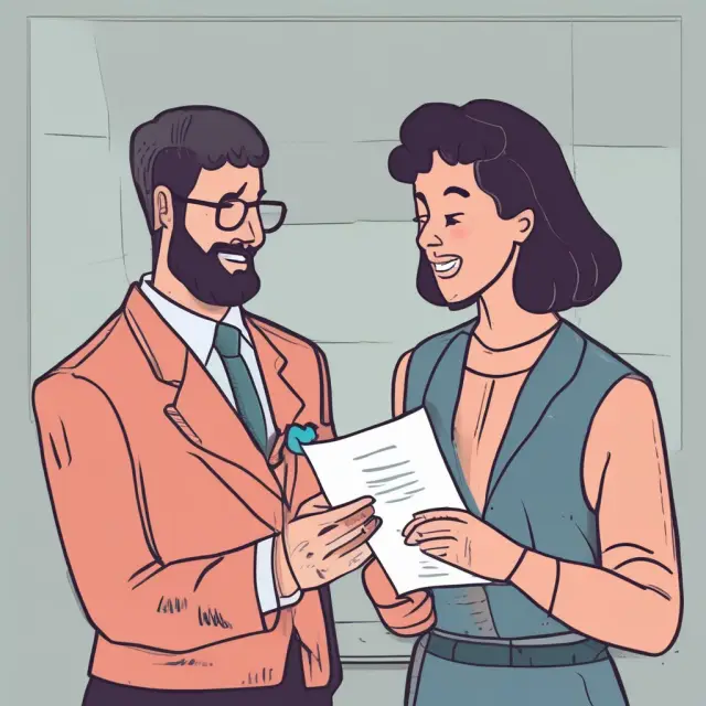 An employer comforting an employee with open communication and transparency, emphasizing sensitivity during a termination.