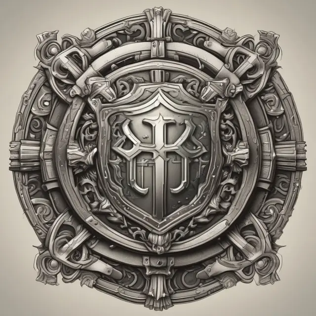 Shield with spinning gears, illustrating the efficient handling of creditor debts during probate. Notice to Creditors.