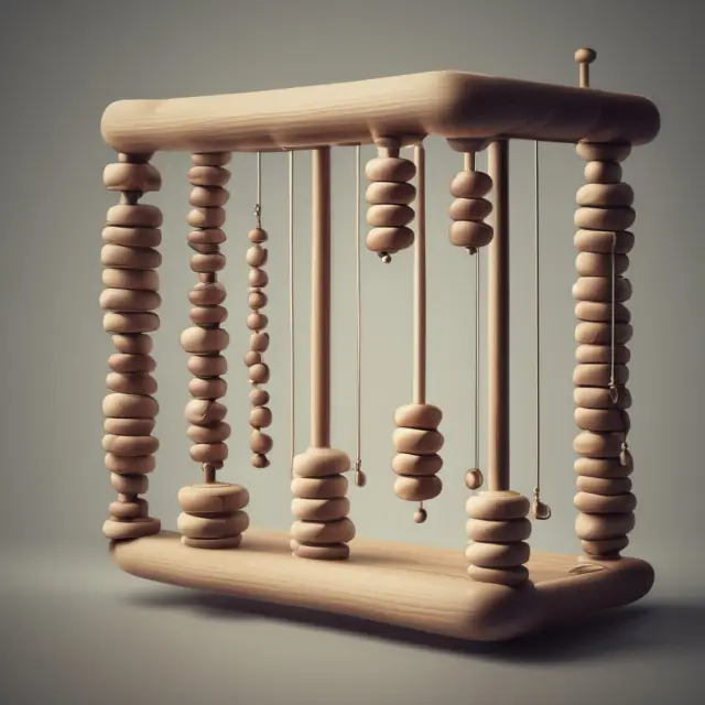 An intricate, swirling abacus symbolizing the calculation and management of notional value in a total return swap