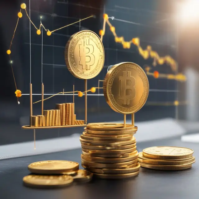 An image of gold coins symbolizing notional value sitting atop a market value line chart, illustrating the importance of managing investment risk through understanding both values.