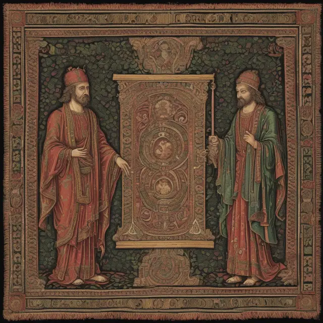 Parties weaving tapestries representing notional value, with interconnected threads signifying underlying assets and contracts.