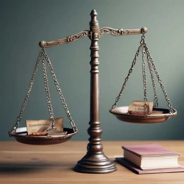 Two scales balanced with new and old contracts - one depicting novation (replacing an entire agreement) and the other assignment (transferring contract benefits only).