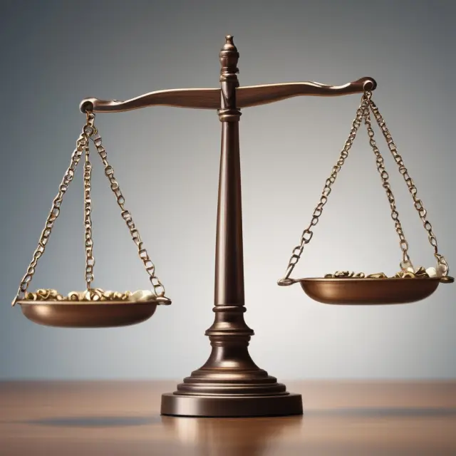 Two scales with Net Present Value (NPV) on one side and Internal Rate of Return (IRR) on the other, representing investment decision-making tools