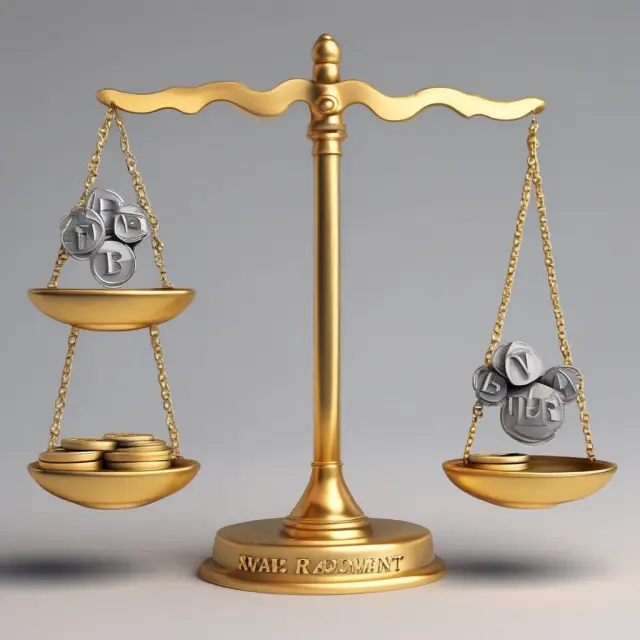 Three gold scales compare Net Present Value (NPV), Internal Rate of Return (IRR), and Payback Period (PB) in investment analysis