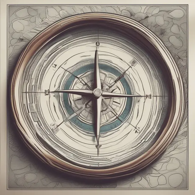 A compass with NPVGO (Net Present Value of Growth Opportunities) represented by its needle pointing towards future cash flows, guiding investment decisions.