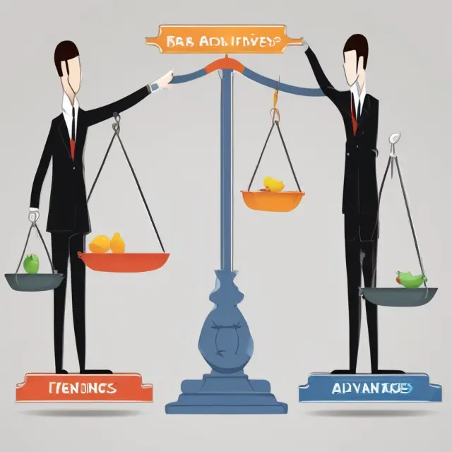 Person weighing pros and cons of NQDC savings plans on two scales