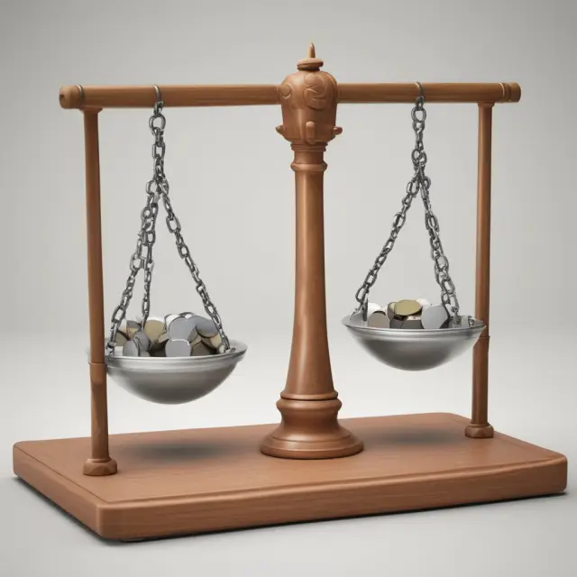 Scales with a gross receivables balance and an allowance for doubtful accounts, illustrating the net realizable value calculation