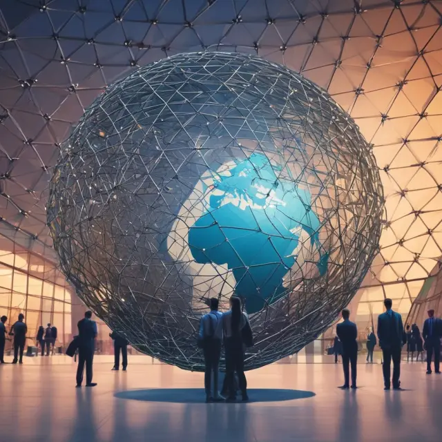 A globe balanced on a tightrope, symbolizing DTCC