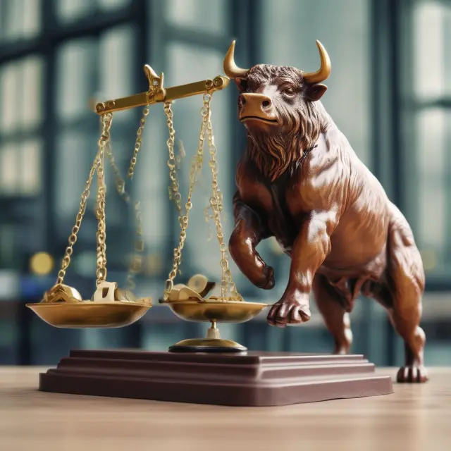 A bull and bear on a set of scales represent the contrast between NSF and overdraft fees within a banking context.