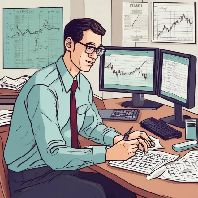A statistician analyzing charts, using a t-test and ARIMA model to evaluate financial market data
