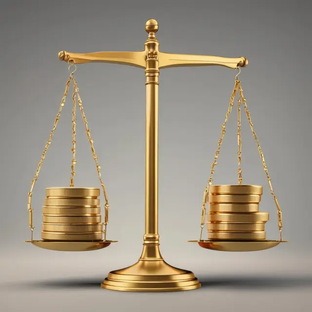 Golden oil barrel and currencies on a balance scale illustrating the challenges of selecting an appropriate numeraire in finance
