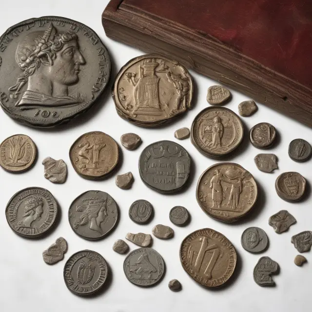 A vibrant treasure chest overflowing with ancient coins and precious numismatic rarities