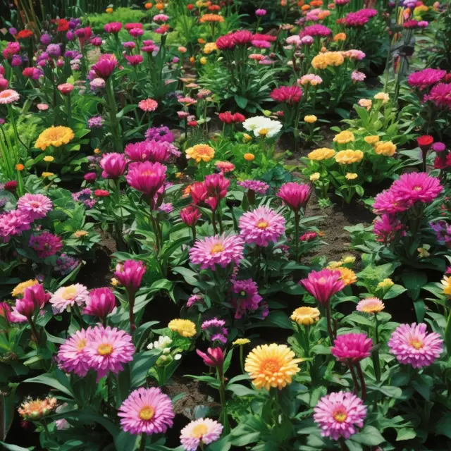 A lively garden filled with flowers representing various commodities, surrounded by a protective sun symbolizing regulation.