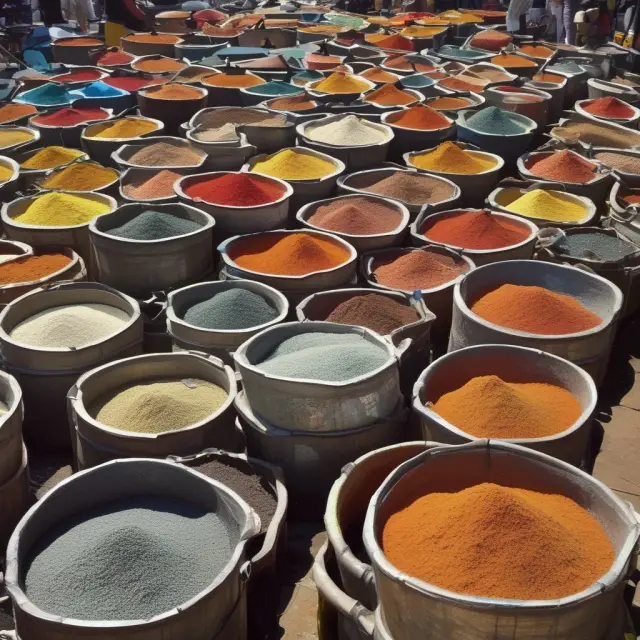 An intricate, multicolored pot symbolizing the New York Mercantile Exchange with diverse commodities swirling around.
