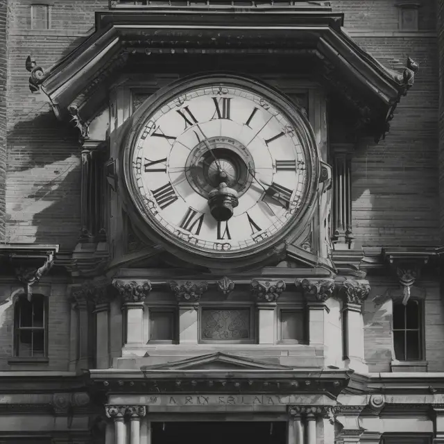 A bell ringer in vintage attire stands on a clock tower, signaling the start of trading with the opening bell and marking the end with the closing bell.