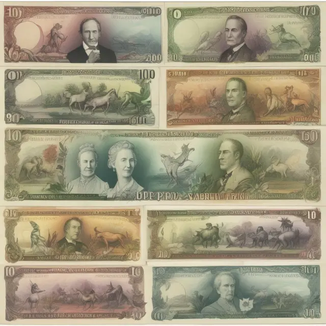 A visual journey through the evolution of New Zealand dollar design: banknotes featuring historical figures, native birds, and vibrant colors