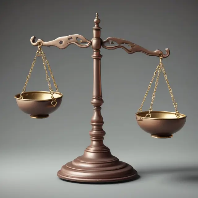 Image of a balance scale with objective data on one side and subjective biases represented by small figurines on the other, emphasizing fair evaluation in probability calculations.