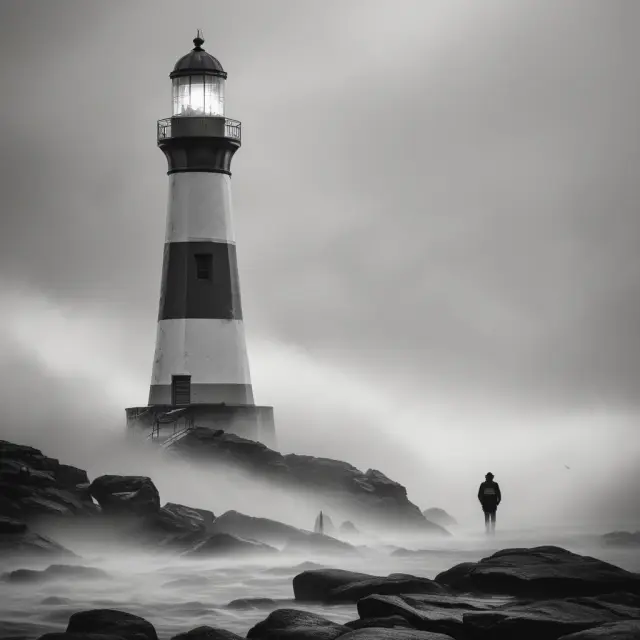 Lighthouse symbolizing objective probability illuminating financial markets and guiding informed investment decisions