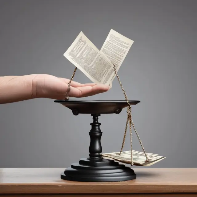 A person letting go of a contract as scales symbolize various reasons (fraud, breach, mutual mistake, impossibility) and consequences (legal, financial) tip in favor of termination.
