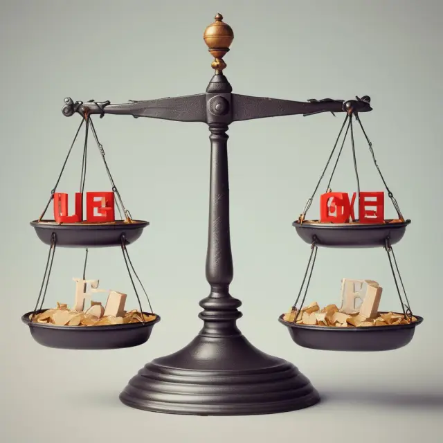 A set of scales balanced between a borrower