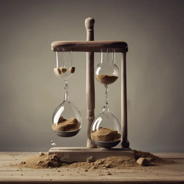 An image of aging stock particles drifting off an accounting balance scale, symbolizing the process of recognizing and measuring obsolete inventory.