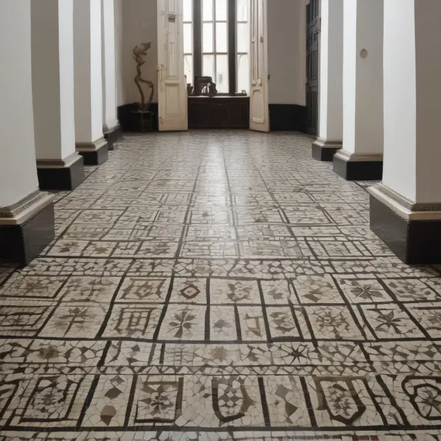 Mosaic depicting rented spaces represented by filled tiles against a backdrop of the total available space in real estate